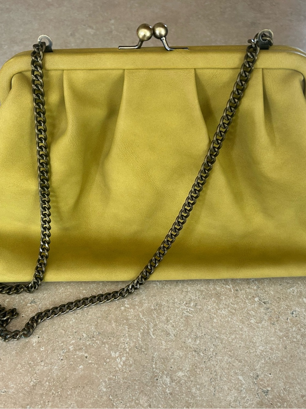 Pea green Frame-Top Chain Shoulder Bag